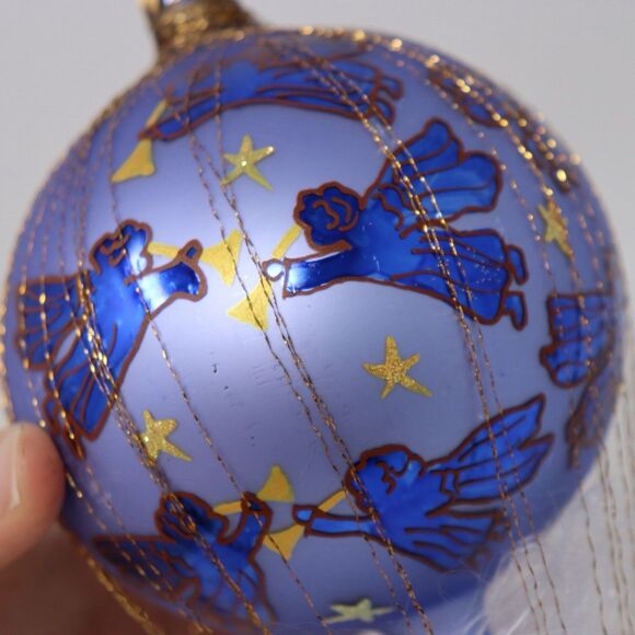 Christopher Radko VTG Blue Angelic Assent Red Christmas Ornament RARE Angels - Picture 6 of 7